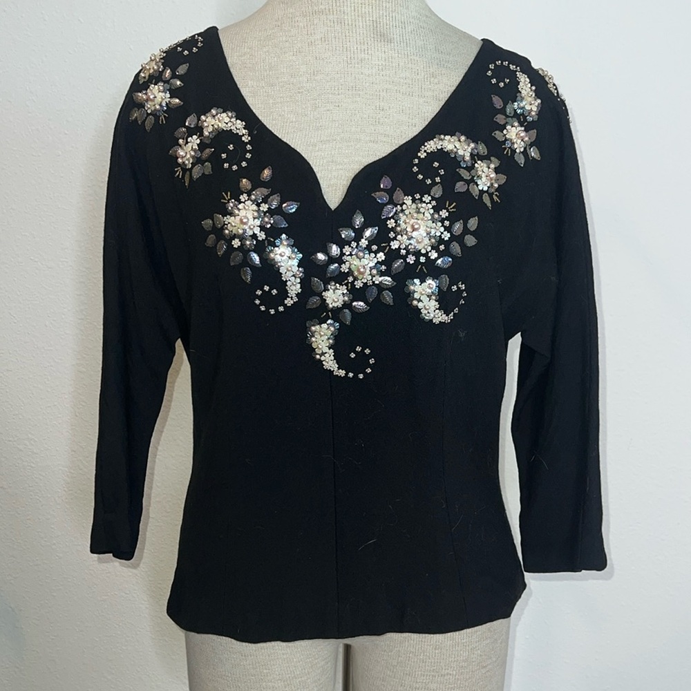Odette-Mallorca Vintage Beaded Sweater Made in Spain